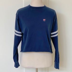 John Galt Brandy Melville USA Navy cropped sweater